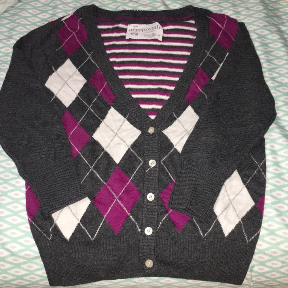 Aeropostale Knitted Button Up/Down Vest